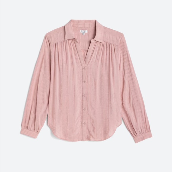 AVLN STUDIO Zoa Button Down Shirt - blush color, textured - Picture 8 of 11